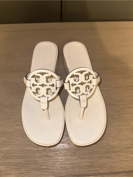 Tory Burch Shoes - Tory Burch White Miller Wedge Sandals
